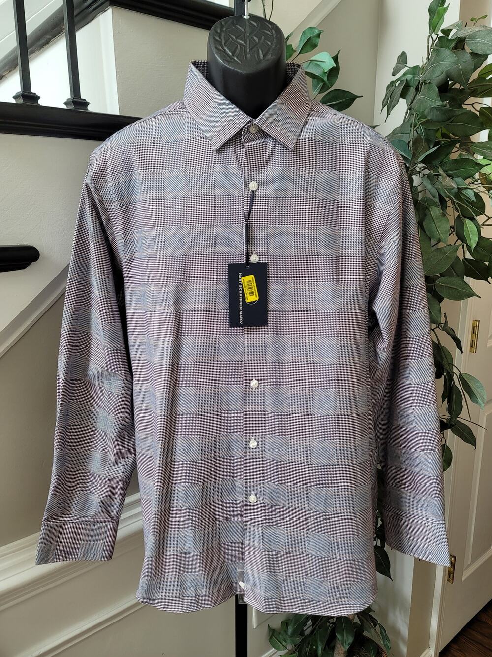 Hart Schaffner Marx Button Down Shirt Men's Size X-Large Multicolor 100% Cotton